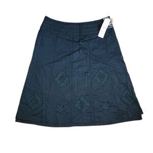 Apt 9 Skirt Womens Size 6 Black Lace Detail Side Zip A Line 100% Cotton NWT New